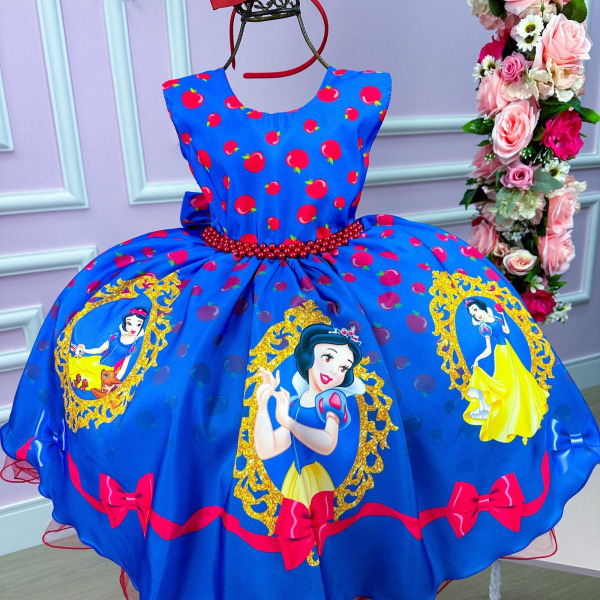Vestido Infantil Temáticos da Gigi Branca de Neve