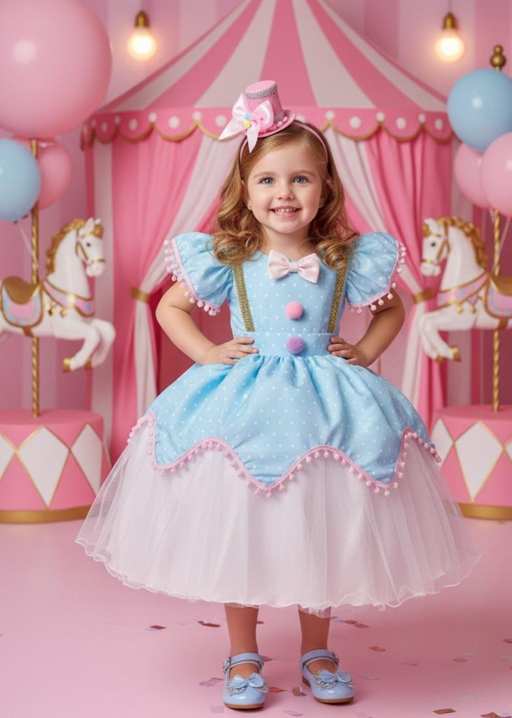 Vestido Princesa Belli Tematico Circo – Palhacinha