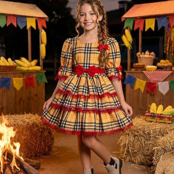 Vestido Junino Banana Club Encanto Caipira