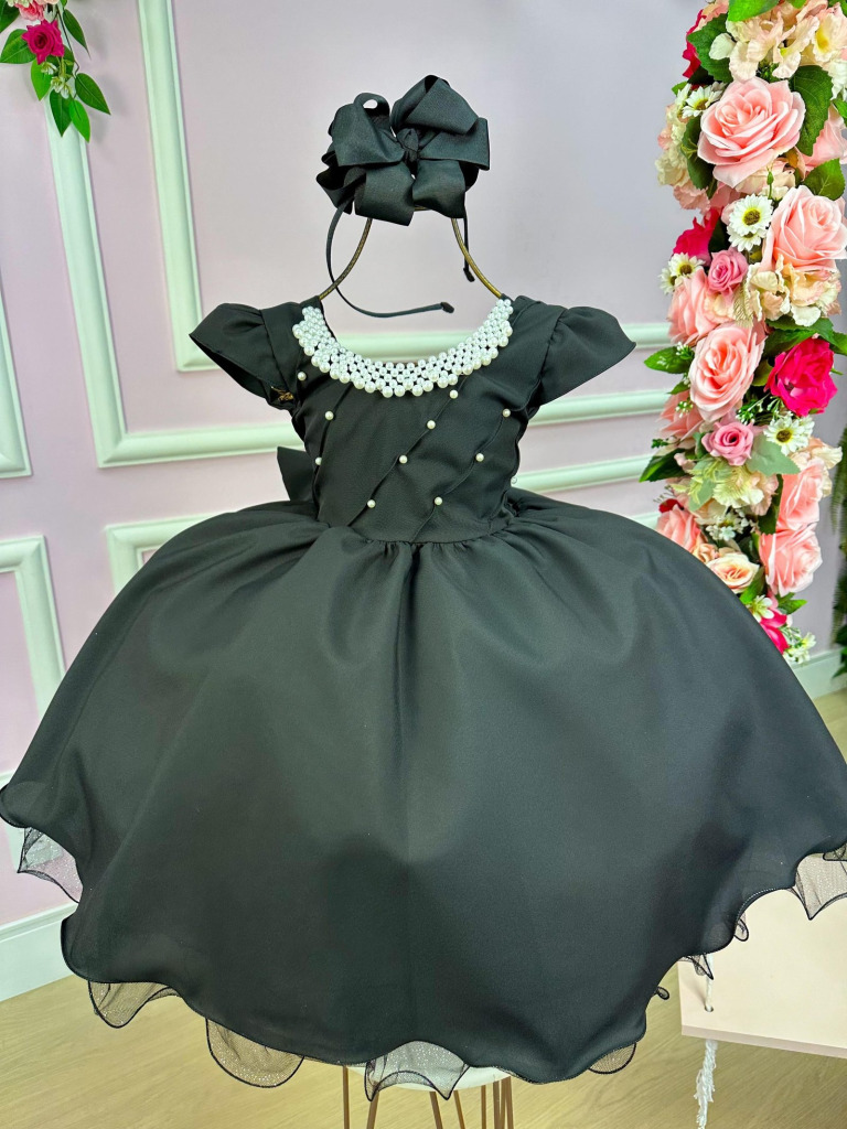 Vestido Belle Fille Preto Wandinha-Vandinha