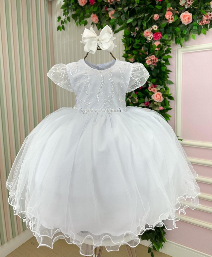Vestido Menina Bonita Cibele Branco