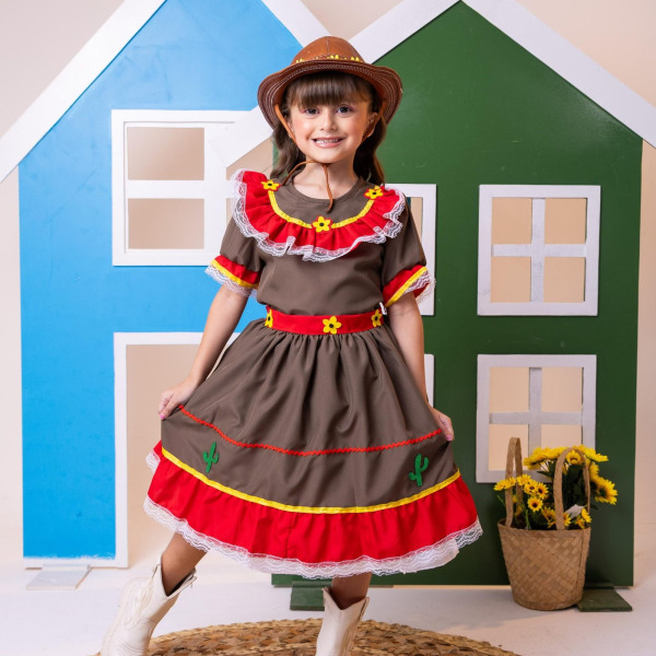 Fantasia Junino Princesa Belli Cangaceira/Maria Bonita