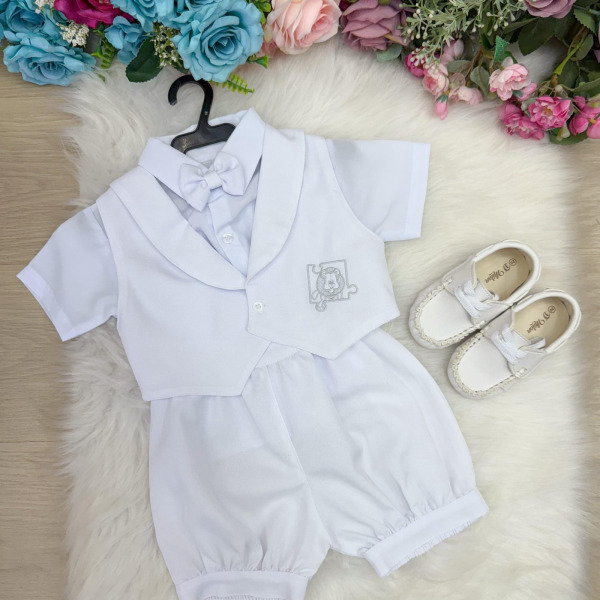 Conjunto Social Miss Cherry Matias Shorts Branco