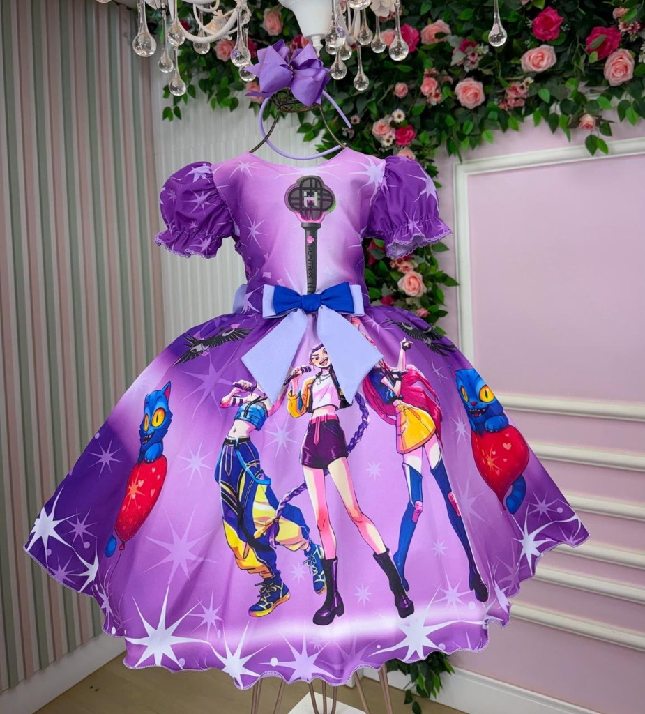 Vestido Tematicos Luxo Guerreiras do K-Pop