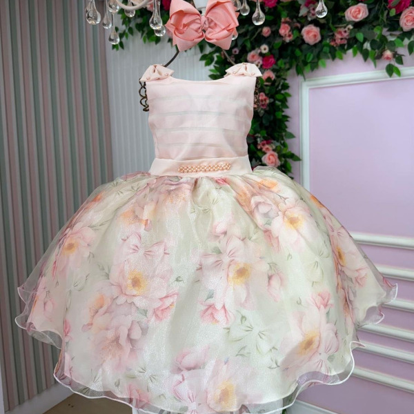Vestido Mini Miss Luara Florido Pessego