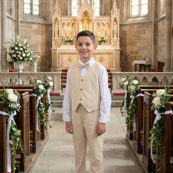 Conjunto Miss Cherry Social Colete Palha – Bege